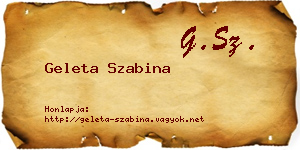 Geleta Szabina névjegykártya
